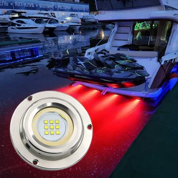 Светодиодное подводное освещение лодки, Морские бассейны Мощностью 27 Вт 45 Вт RGB, Яхты, круизные лайнеры, Парусник, Понтон, лампа для пруда, Запчасти для лодок, Аксессуары