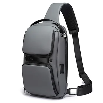 BANGE Абсолютно Новый Обновленный TPU Многофункциональная мужская сумка через плечо Большой емкости USB Сумка через плечо Водонепроницаемая дорожная сумка на груди