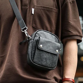 AETOO Оригинальная нишевая кожаная сумка для мобильного телефона, мини-маленькая сумка, мужская летняя сумка через плечо из воловьей кожи senior sense ci
