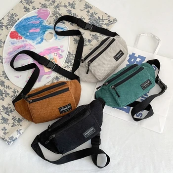 Поясная сумка, Вельветовая поясная сумка, нагрудные сумки на молнии, слинг, дорожная модная сумка для телефона для девочек, женщин, дам