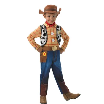 Косплей Вуди для мальчиков, роскошный мультяшный костюм Капитана Вуди на Хэллоуин, детский Детективный костюм