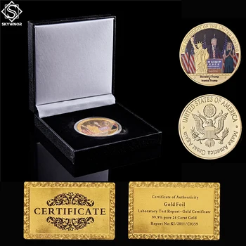 Коллекционная золотая монета США 45-й президент США Дональд Трамп Снова сделает Америку великой