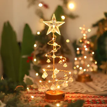Хрустальная ночная лампа для Рождественской елки, светодиодная подвесная настольная лампа, День Святого Валентина, День рождения девушки, Украшение спальни, окружающий свет