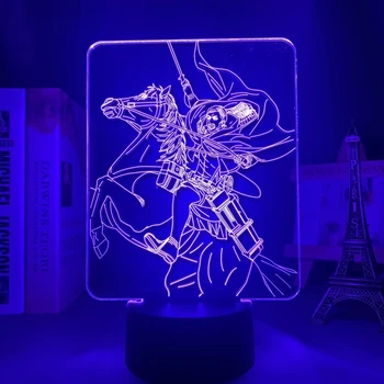 Аниме Атака на Титанов 3d Лампа Erwin Smith Light для Украшения Спальни Детский Подарок Attack on Titan светодиодный Ночник Erwin Smith