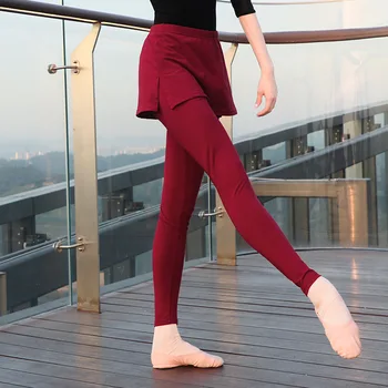 1 шт./лот, женская балетная танцевальная юбка, брюки, Мягкая танцевальная одежда, Черные, красные танцевальные брюки