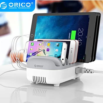 ORICO 10 Портов USB Зарядная Станция 120 Вт 5 В 2.4A Зарядная док-станция 10 Бесплатных Кабелей для iPhone Samsung Xiaomi Телефон Планшет Кронштейн