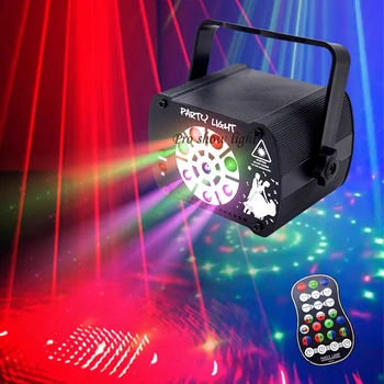 8-Луночный Мини-Лазерный Диско-DJ Light LED UV Sound Сценический Световой Эффект KTV Свадьба Рождество Праздничная Вечеринка Лампа USB Звук Активирован