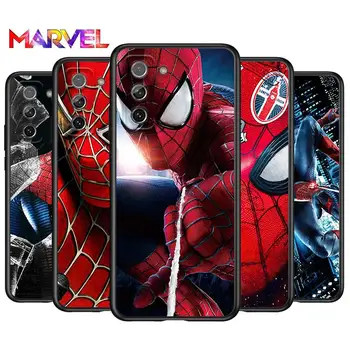Человек-паук Marvel для Samsung Galaxy S21 Ultra Plus Note 20 10 9 8 S10 S9 S8 S7 S6 Edge Plus, Черный Мягкий Чехол Для телефона