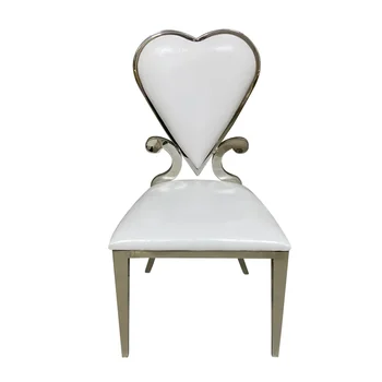 50 шт. Креативный Индивидуальный дизайн, Золотой Свадебный Обеденный стул из нержавеющей стали С белой искусственной кожей