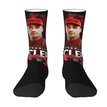 Модные мужские носки для гонок Формулы-1 Leclerc Charles, унисекс, дышащие теплые носки для команды гонщиков с 3D-печатью