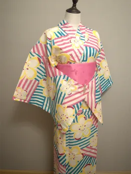 Женское Японское Традиционное Кимоно Формальное Классическое Летнее Платье Юката Ярких Цветов, Костюм Для Косплея, Одежда Для Фотосъемки, Халат