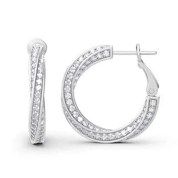 Всего 7,5 карат муассанита, массивные серьги-кольца с бриллиантами Для женщин, Стерлинговое серебро 925 пробы, роскошные сертифицированные ювелирные изделия, проходят проверку на бриллианты