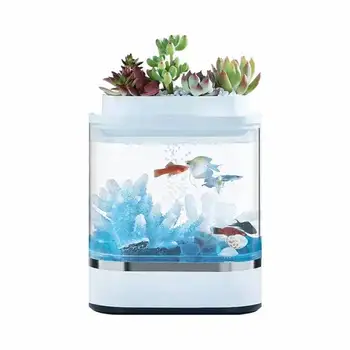 Мини ленивый настольный маленький аквариум для рыб можно отделить от аквариума для бойцовых рыб фильтр освещение подача кислорода аксессуары для аквариума