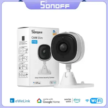 SONOFF CAM Slim FHD 1080P Умная домашняя камера безопасности с двусторонним звуком, обнаружение движения, мини-радионяня, камера работает с Alexa