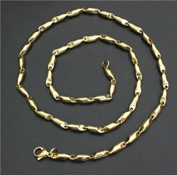 60 см, Новый Золотой мужской браслет из нержавеющей стали 316L, Новый дизайн, крутое Золотое ожерелье