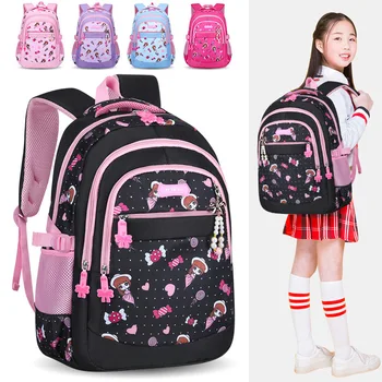 2023 Новый Рюкзак для начальной школы, Милые сумки с принтом для девочек, школьные сумки Принцессы, Водонепроницаемые детские школьные сумки для девочек-конфет