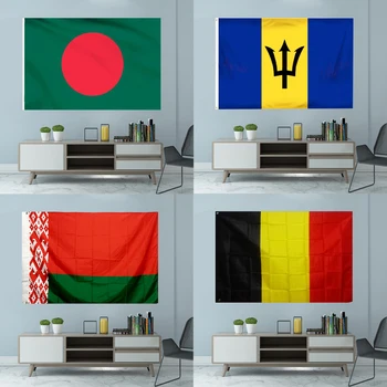 Национальный Флаг Бангладеш Барбадос Беларусь Бельгия С Графической Печатью на заказ из Полиэстера, Крышка вала, Втулки, Баннер 3X5 ФУТОВ 90X150 см