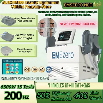 EMSzero 15 Тесла 200 Гц Для Похудения DLS-EMSLIM RF Косметологическое Устройство 6500 Вт EMS CULPT NEO Для Похудения, Скульптуры, Увеличения мышц