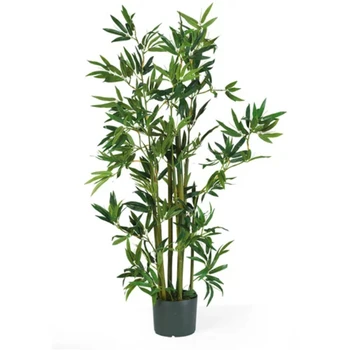 4 'Искусственное растение из бамбука и полиэстера, зеленый