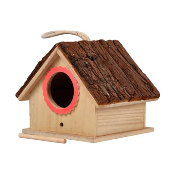 Высококачественное деревянное птичье гнездо, домик колибри, Коробка для птиц, подвесное украшение, Креативное настенное деревянное уличное гнездо, птичий домик