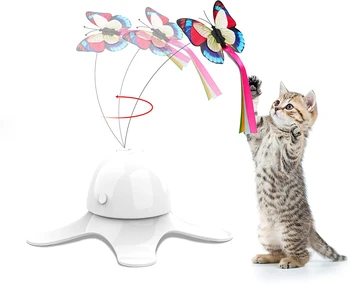 Игрушка для кошек автоматическая электрическая вращающаяся игрушка для кошек красочная бабочка интерактивная собака котенок интерактивное обучение товары для домашних животных