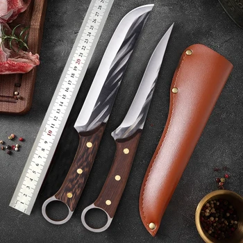 Нож для обвалки, Нож для Нарезки Мяса Из нержавеющей Стали 5cr15, Кухонный Нож для разделки мяса, Нож для овощей и фруктов, Походный нож