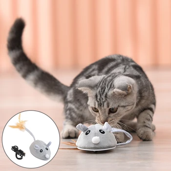 Умные игрушки для кошек, Интерактивная мышь с автоматическим зондированием, Новинка, игрушка-Тизер для кошек, Самоиграющая USB-зарядка, мыши, игрушки для кошек, котенок