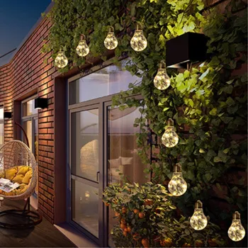 Новая солнечная медная лампочка, прозрачная лампочка, садовый наружный декоративный светильник, рождественские украшения для дома GL334
