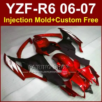 F4R4 Лидер продаж комплекты обтекателей для YAMAHA YZFR6 2006 2007 красные, черные комплект обтекателей YZF R6 06 07 YZF1000 запчасти для кузова Y6HH