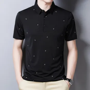 2023 Новая Мужская рубашка-поло с коротким рукавом и графическим принтом, Летняя Модная рубашка, Деловая Офисная Рубашка-поло, Бренд мужской одежды