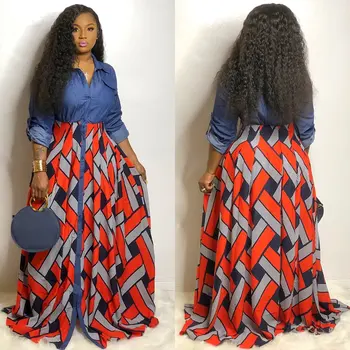Африканские платья для женщин 2021, весенняя мода, Африканское женское длинное платье с принтом, африканская одежда