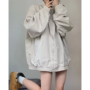 HOUZHOU harajuku модная куртка женская ветровка оверсайз в японском стиле уличная одежда куртки винтажные корейские на молнии с длинным рукавом