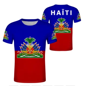 Футболка с национальным флагом ГАИТИ, Французская Республика Гаити, модная и интересная Футболка с национальным флагом ГАИТИ, футболка с национальной эмблемой