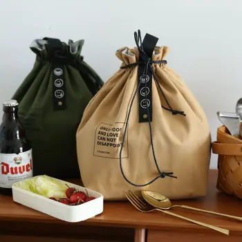 Новая простая сумка для еды с изоляцией из японского хлопка и конопли, промышленная сумка для пикника из парусины