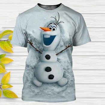 Забавные футболки Disney с Замороженным Рисунком Аниме 