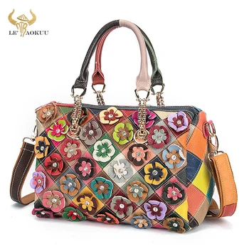Новая многоцветная мягкая кожаная роскошная брендовая женская модная сумка-шоппер с цветочным рисунком, женская дизайнерская женская сумка-тоут 297