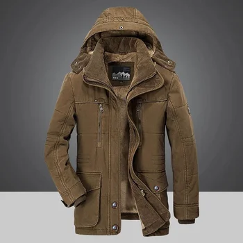 Теплая зимняя куртка, Мужское флисовое пальто, утепленные парки, Мужские куртки, Верхняя одежда, Шляпа, пальто, Мужская куртка Masculina M-4XL