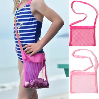 Сверхлегкая уличная сетчатая пляжная сумка для детей Детские пляжные ракушки Игрушки Одежда Карманный Органайзер для хранения игрушек Складная Переносная сумка