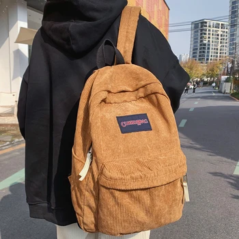 Милый вельветовый модный женский рюкзак, школьный ранец для девочек-подростков, мужская сумка в стиле Харадзюку, женская сумка в стиле Опрятности, Студенческий женский рюкзак для книг