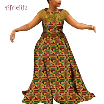 Большие размеры Этнической одежды Африканский дизайн платьев Kitenge Повседневные платья для женщин WY5087