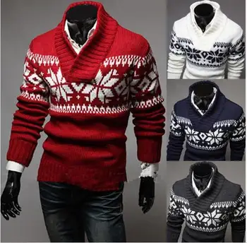 Мужской Рождественский свитер со Снежинками, Зимний вязаный свитер, Повседневные Вязаные Джемперы с V-образным вырезом, Пуловеры, Домашняя теплая верхняя одежда, вязаная куртка