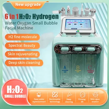 Многофункциональное устройство для ухода за кожей 6в1, Антивозрастной Водородный аппарат для красоты H2O2 Hydra, отшелушивающий струей воды