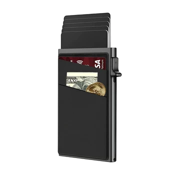 Мужской держатель для карт, ультратонкий алюминиевый кошелек с RFID-защитой и отделением для монет