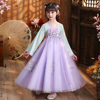 Традиционный китайский костюм Феи для девочек, Новогодний наряд для девочки, детское платье Hanfu в китайском стиле, косплей для фотосъемки в стиле Тан