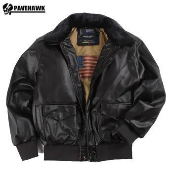 Мужская кожаная куртка-бомбер Ma-1, зимняя верхняя одежда с утепленным меховым воротником, университетские бейсбольные куртки-пилоты, Свободное мотоциклетное винтажное пальто