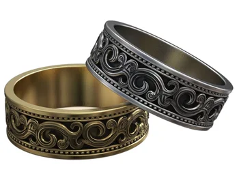 обручальное кольцо из золота и серебра с рисунком 5-9 г loral, пара золотых колец из твердого стерлингового серебра 925 пробы