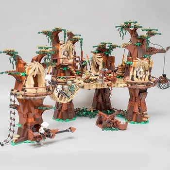 В наличии Ewok Village, Совместимый с 10236 Конструкторами Space Wars, Строительные блоки для взрослых, Кирпичные игрушки для детей, рождественские подарки
