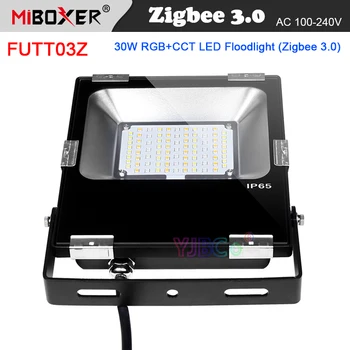 Miboxer Zigbee 3,0 30 Вт RGB + CCT светодиодный Прожектор Tuya Zigbee 3,0 Пульт Дистанционного управления/шлюз Водонепроницаемый IP65 Наружный Светильник FUTT03Z