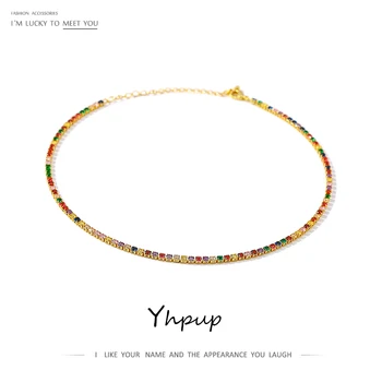 Короткое ожерелье Yhpup, изысканное сочетание темперамента, красочное ожерелье, Модный бренд для женщин, Праздничные украшения, подарок на годовщину, Новый