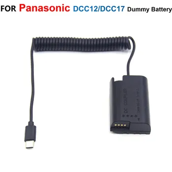 USB C Кабель Зарядного устройства BLF19 DCC12 DMW-BLK22 DCC17 Фиктивный Аккумулятор PD Power Bank Для Lumix DC-S5K S5GK G9 DMC-GH3 GH4 GH5 GH5 II GH6